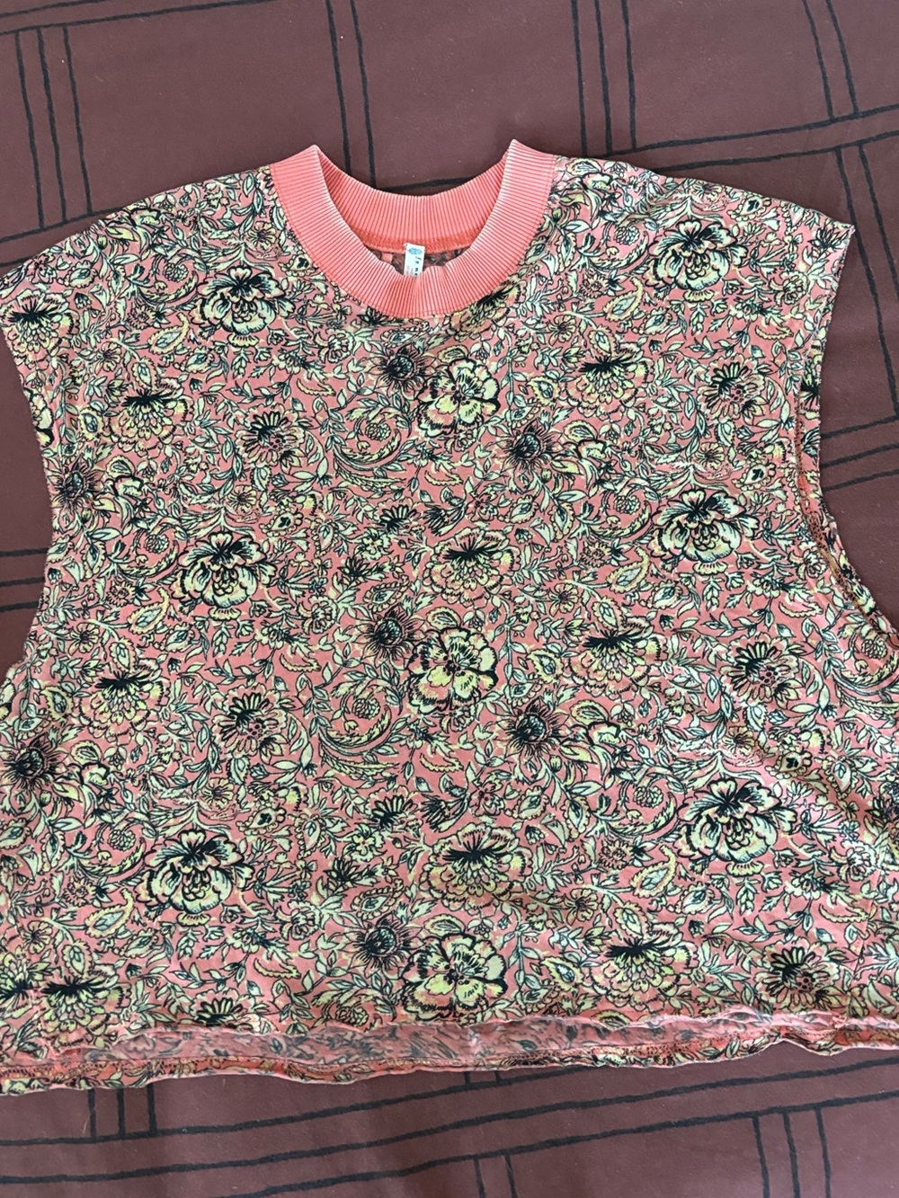 Free People Floral Pink Print Top